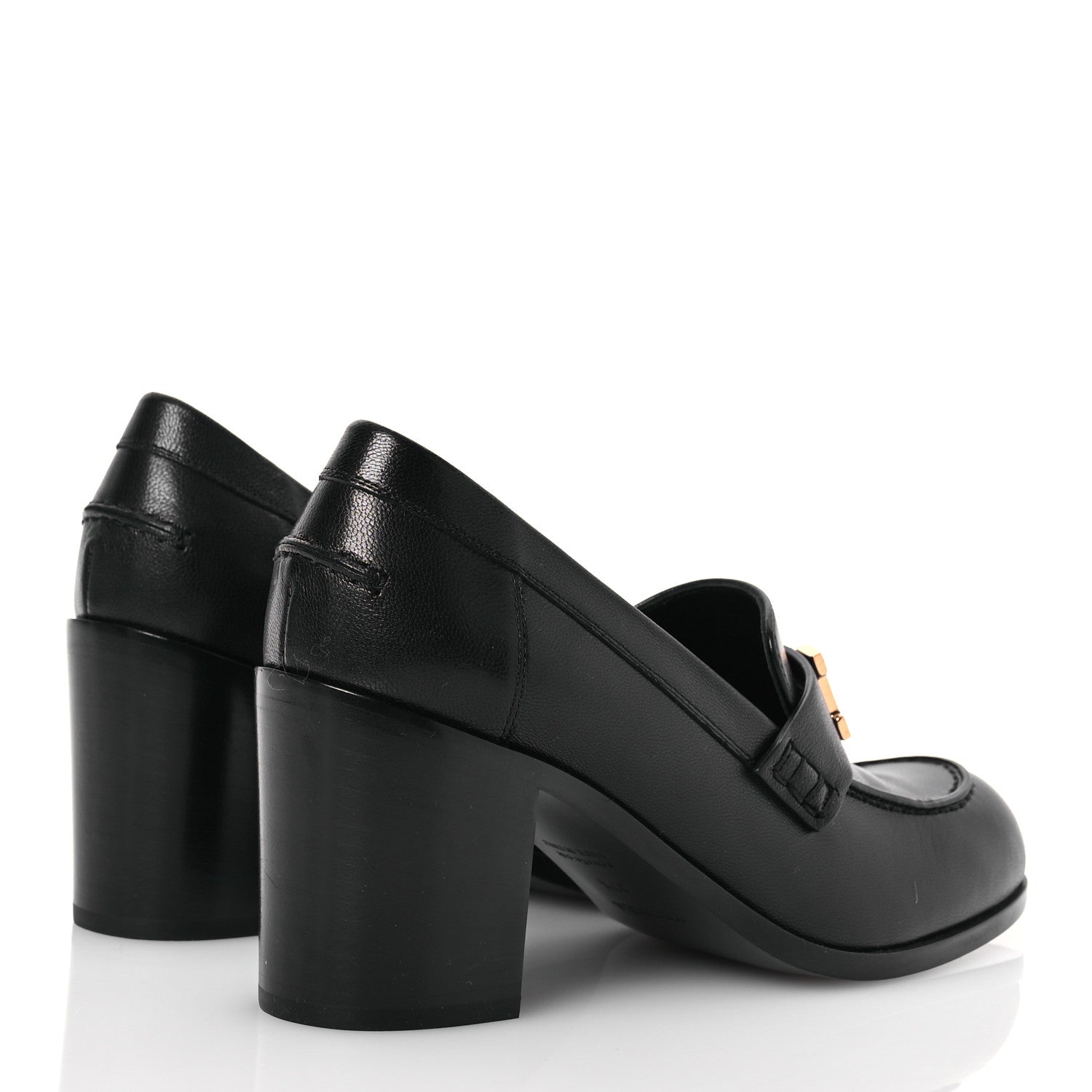 Hermes Goatskin Womens Dauphine 70 Moccasin Loafers 37.5 Black 4 of 11