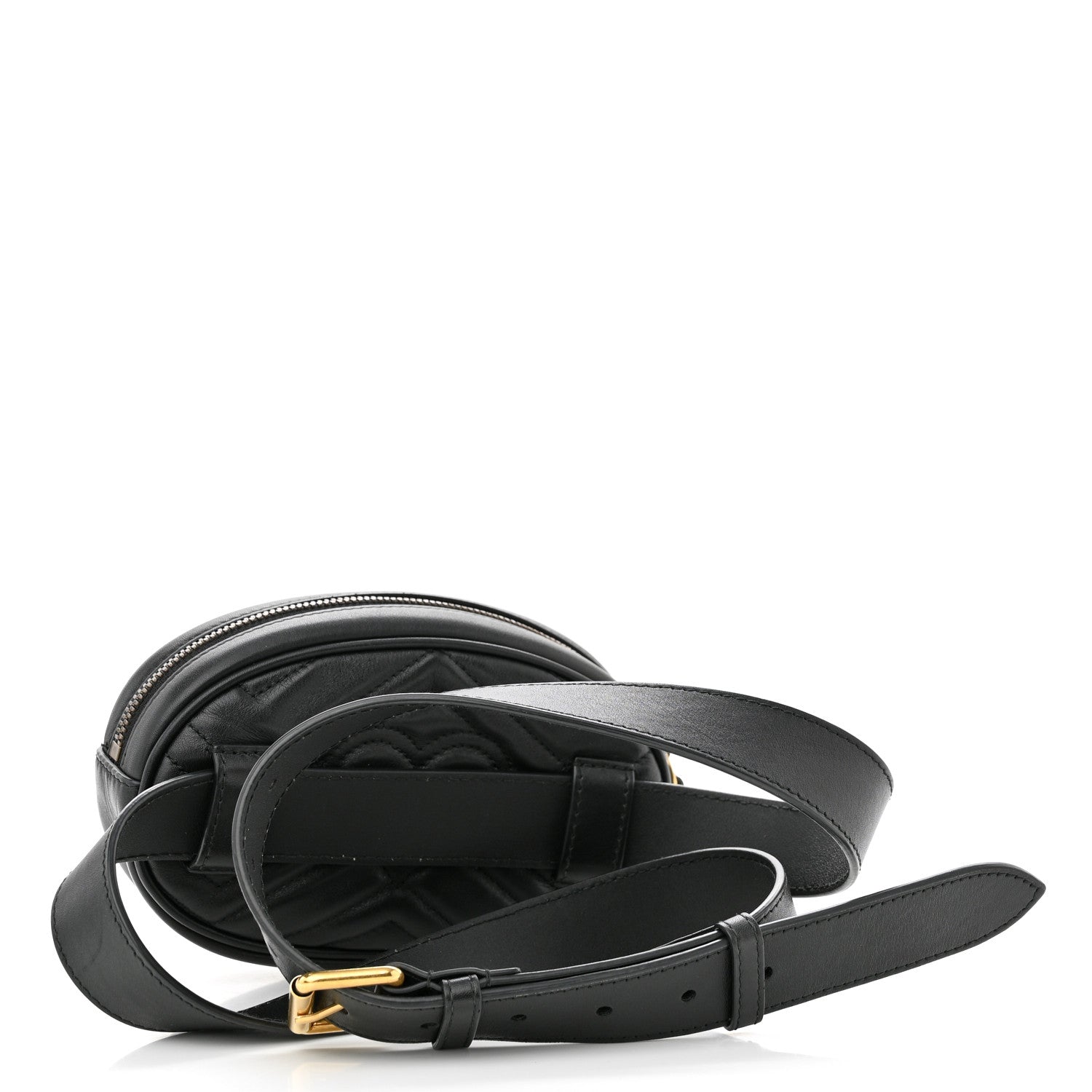 Gucci Calfskin Matelasse GG Marmont Belt Bag 105 42 Black 3 of 10