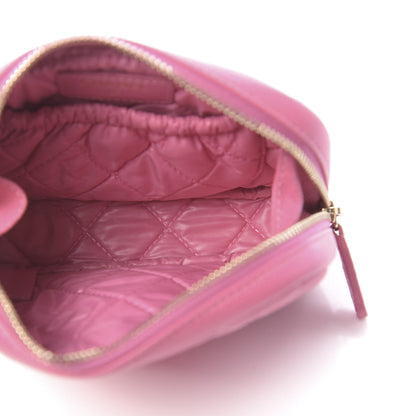 Chanel Caviar Quilted Small Curvy Pouch Cosmetic Case Pink 5 of 8