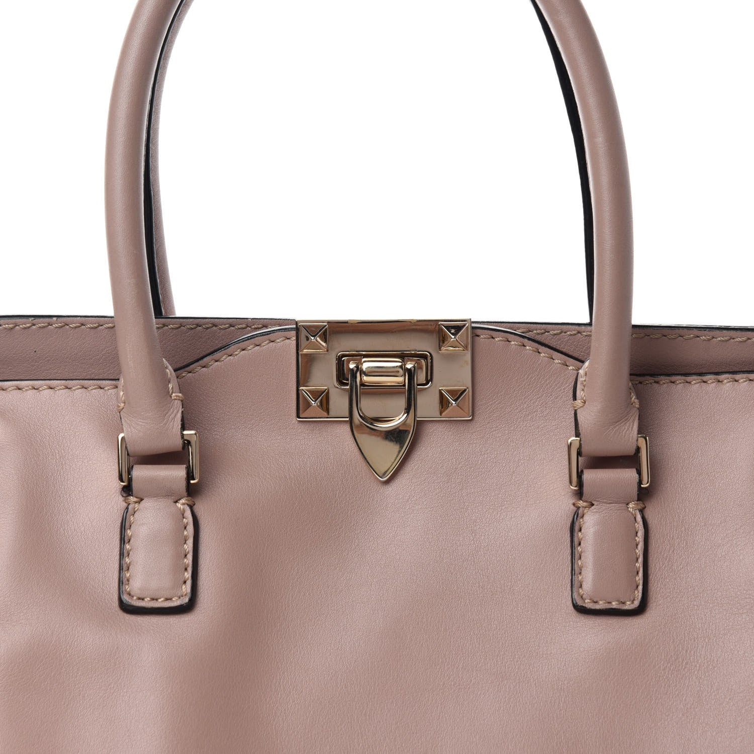 Valentino Garavani Vitello Small Rockstud Double Handle Tote Poudre 8 of 11