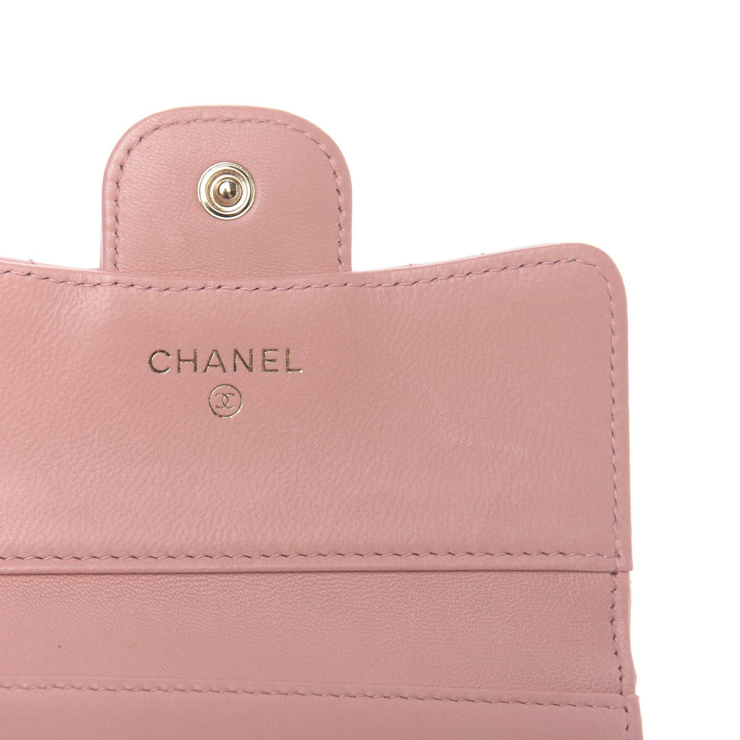 Lambskin Quilted Small Compact Wallet Pink