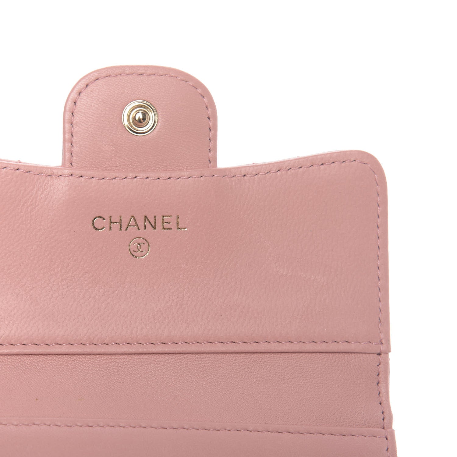 Chanel Lambskin Quilted Small Compact Wallet Pink 7 of 10