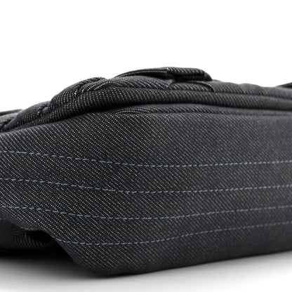 Chanel Denim Pleated Denim Turtle Flap Dark Blue 9 of 11