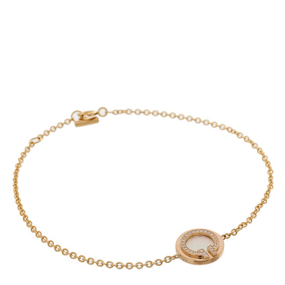 Tiffany 18K Rose Gold Diamond Mother of Pearl T Circle Bracelet 1 of 3