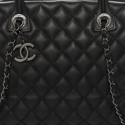Chanel Calfskin Quilted Feather Weight Bowling Bag Black 8 of 14