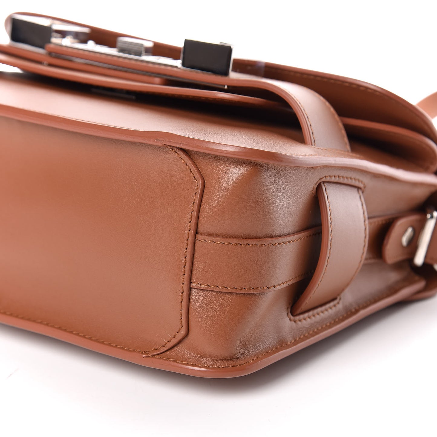 Smooth Calfskin Mini PS11 Classic Shoulder Bag Caramel