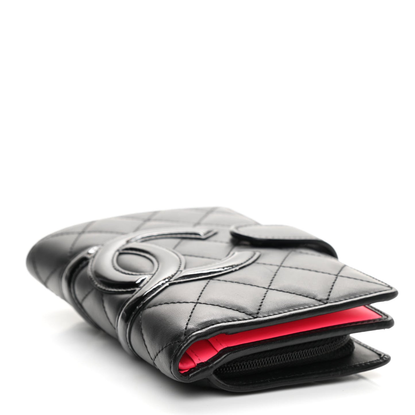 Calfskin Cambon Zipped Pocket Wallet Black