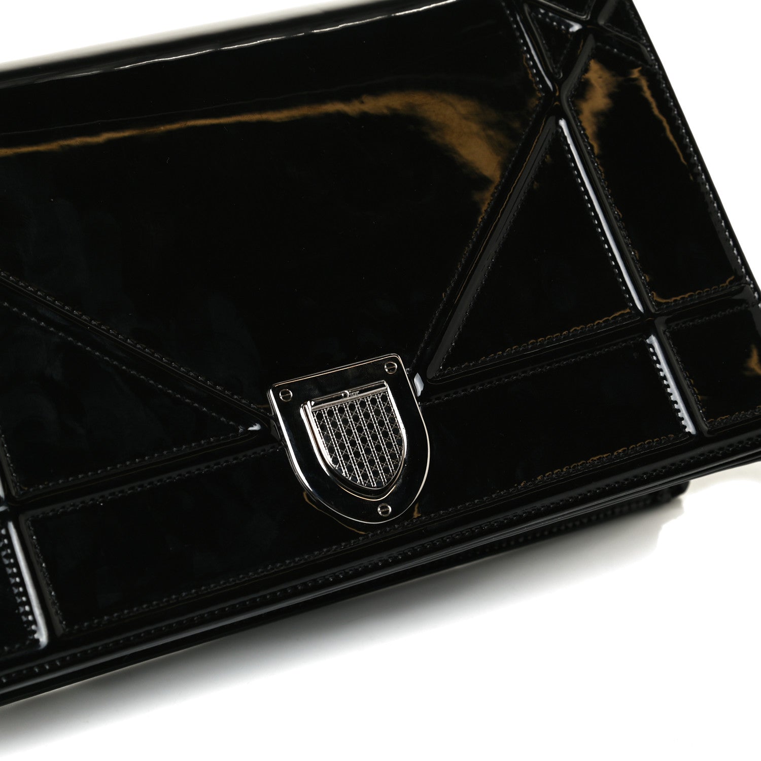 Christian Dior Patent Medium Diorama Flap Bag Black 11 of 13