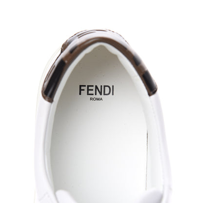 Fendi Vitello FF Embossed Womens Slip On Sneakers 37 Ultra White Maya Black 7 of 9