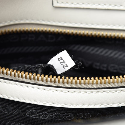 Prada Saffiano Soft Calfskin Small Zippered Tote White 9 of 9