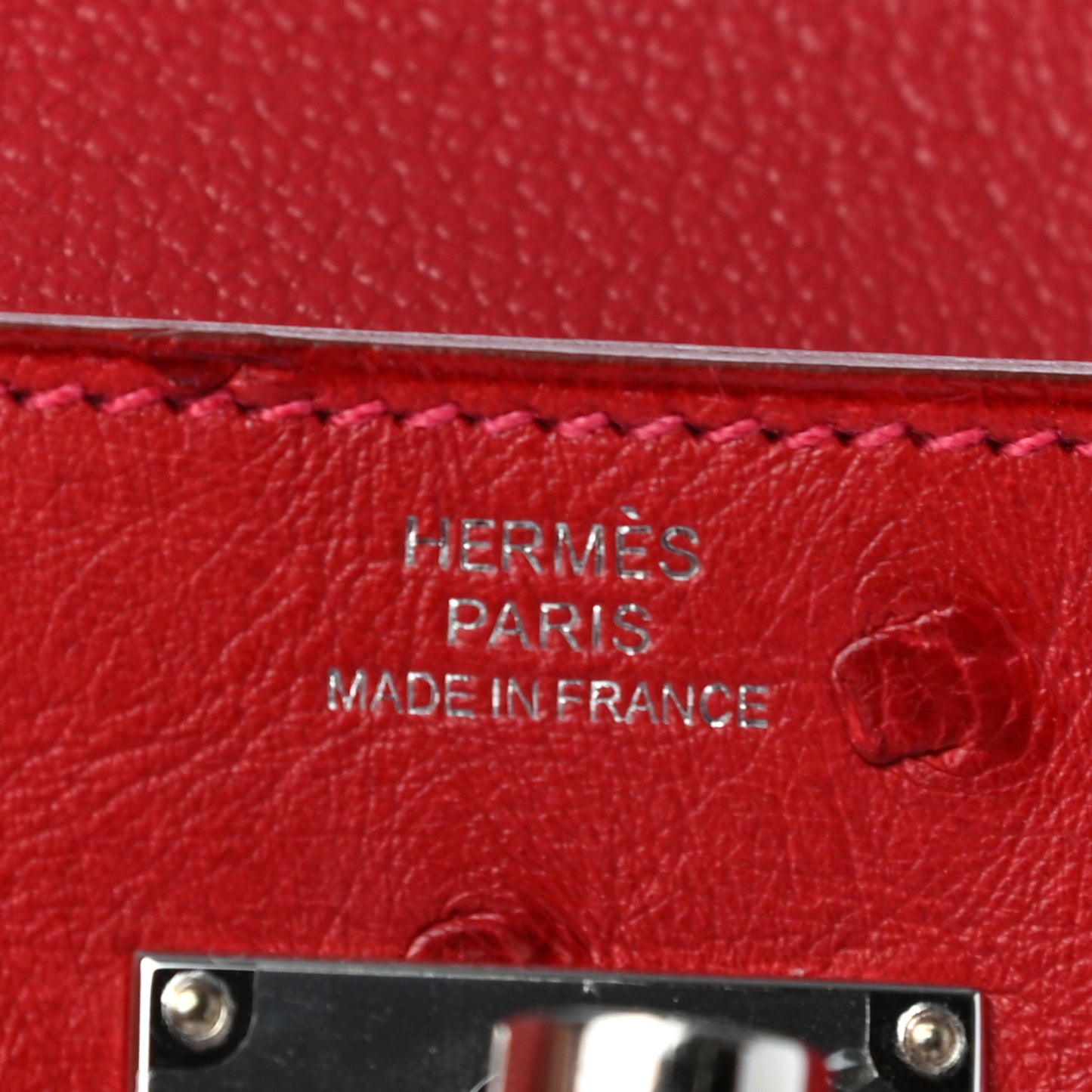 Ostrich Kelly Longue Wallet Rouge Vif
