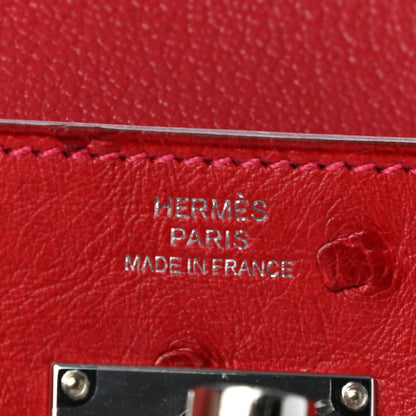 Hermes Ostrich Kelly Longue Wallet Rouge Vif 5 of 7