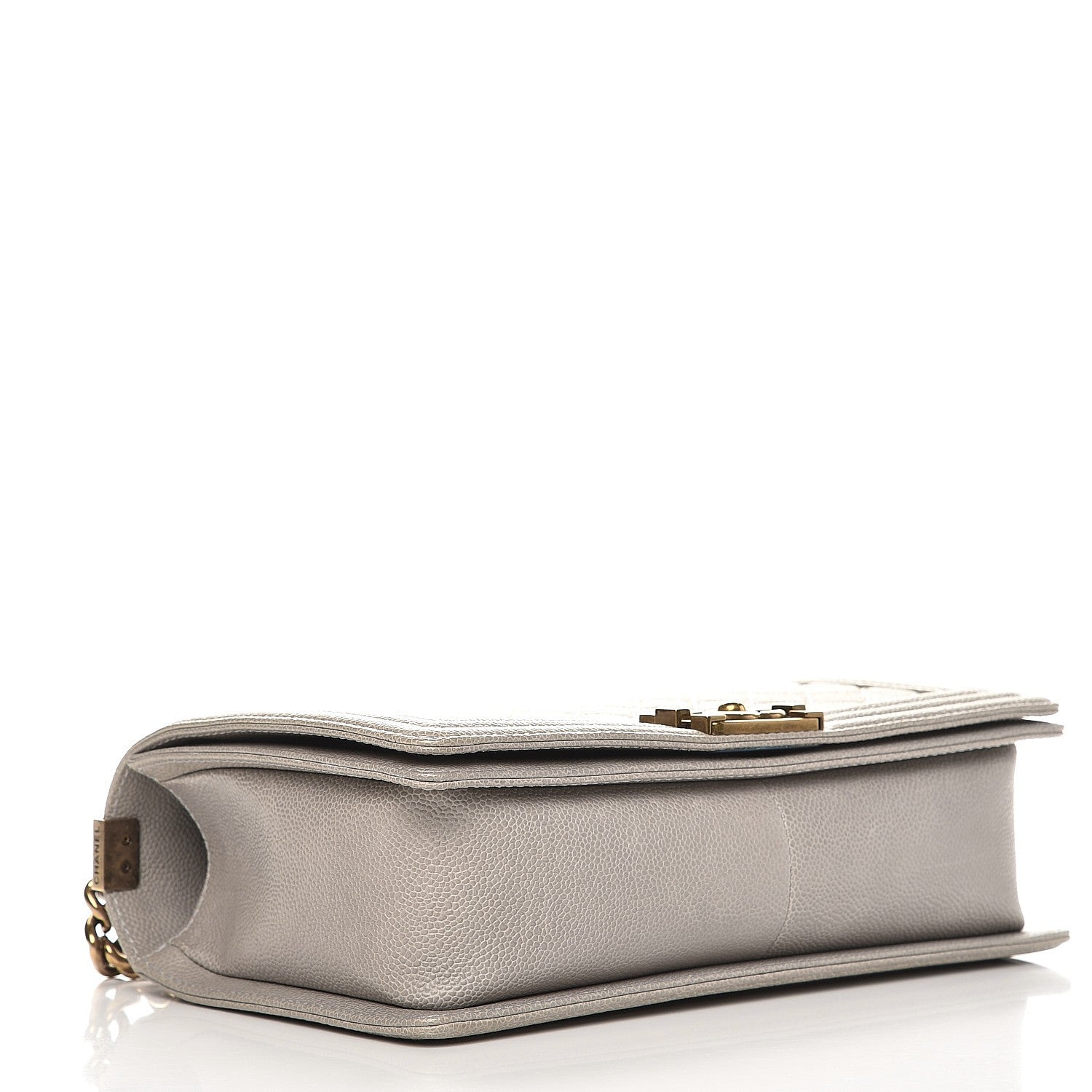 Chanel Caviar Quilted New Medium Boy Flap Light Grey 6 of 10
