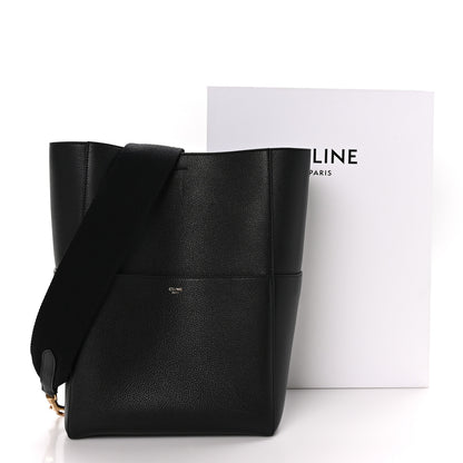 Celine Soft Grained Calfskin Sangle Bucket Bag Black 12 of 12