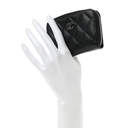 Chanel Caviar Quilted Zip Coin Purse Black 2 of 9