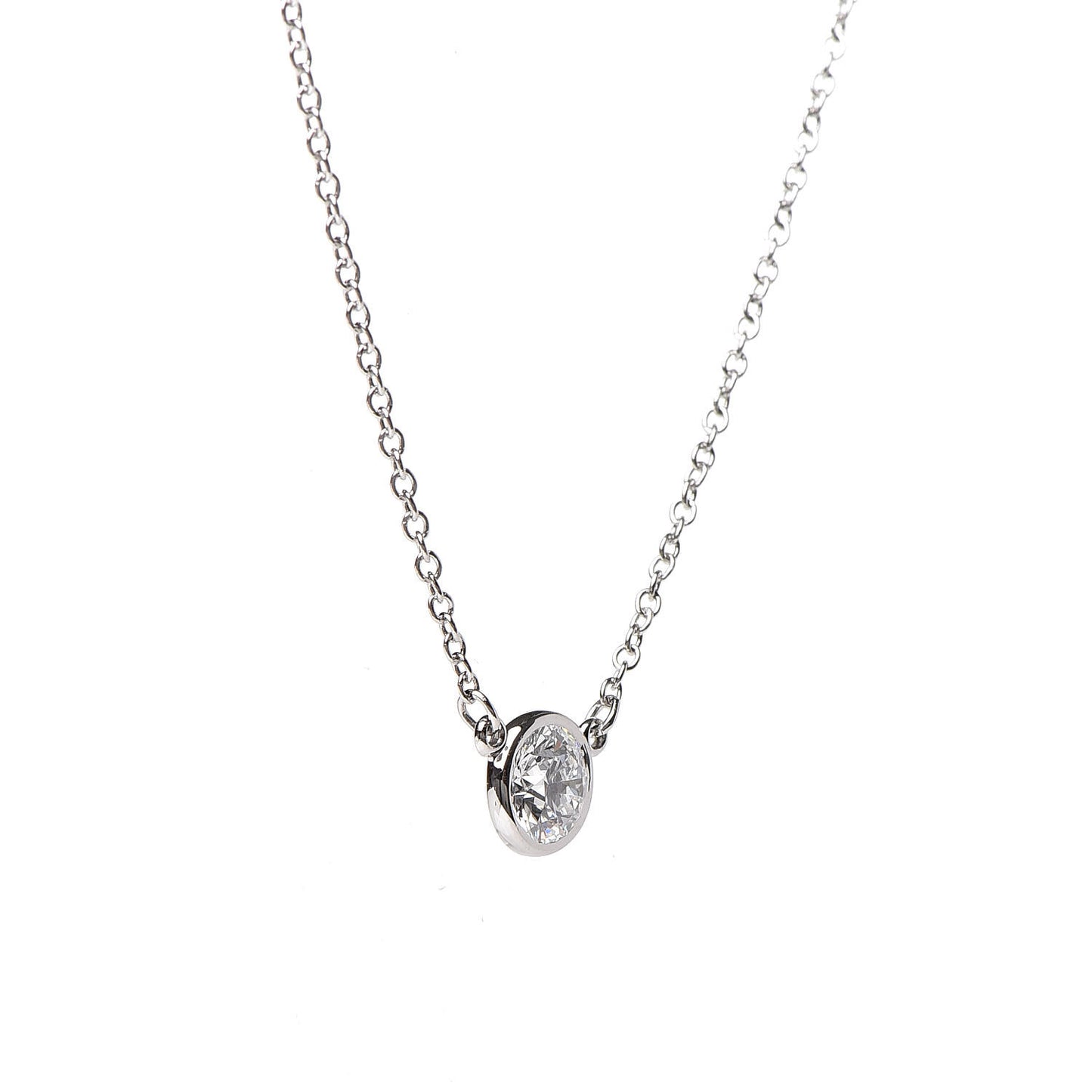 Platinum Diamond .33ct Elsa Peretti Diamonds by the Yard Pendant Necklace