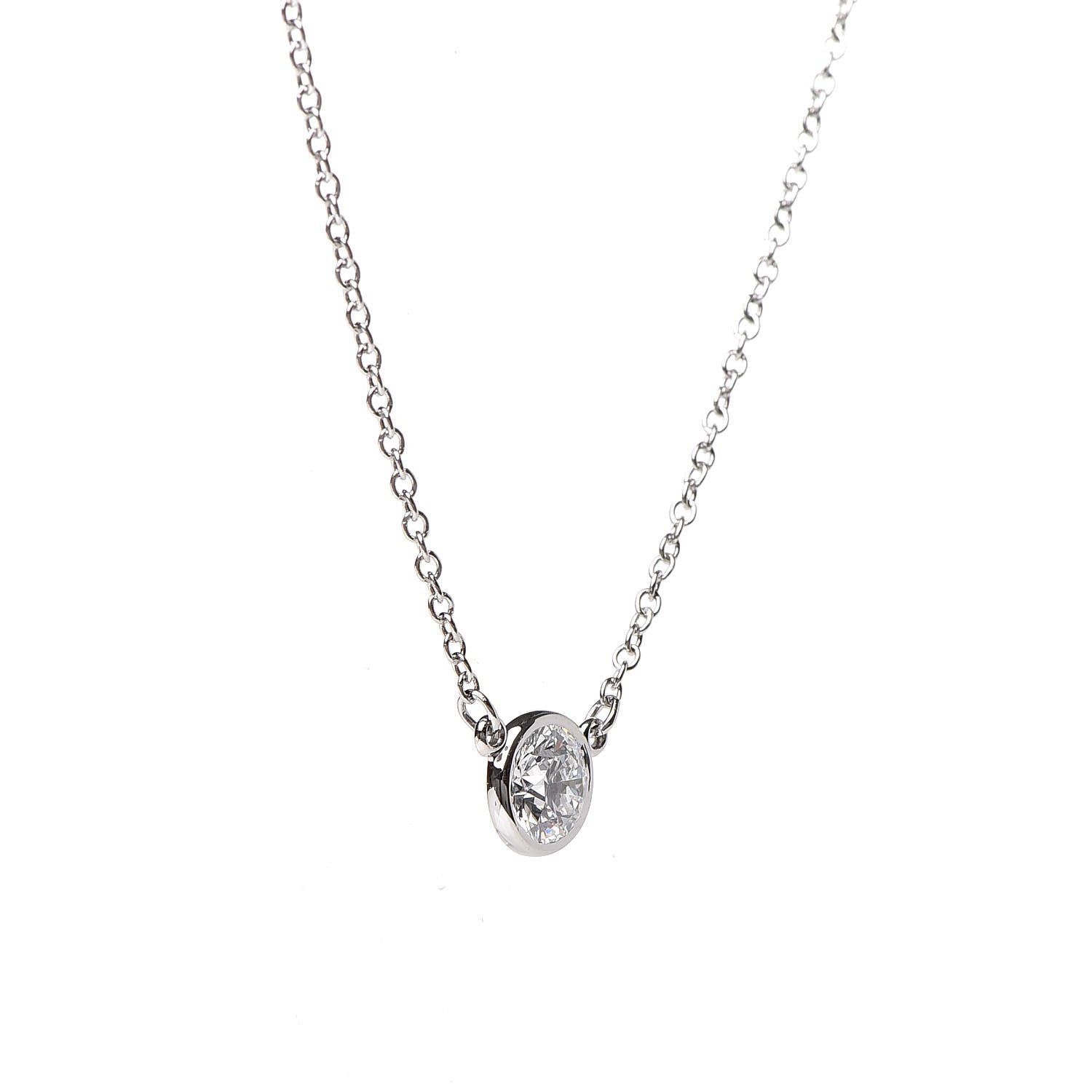 Tiffany Platinum Diamond .33ct Elsa Peretti Diamonds by the Yard Pendant Necklace 5 of 11