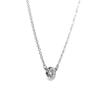 Tiffany Platinum Diamond .33ct Elsa Peretti Diamonds by the Yard Pendant Necklace 5 of 11