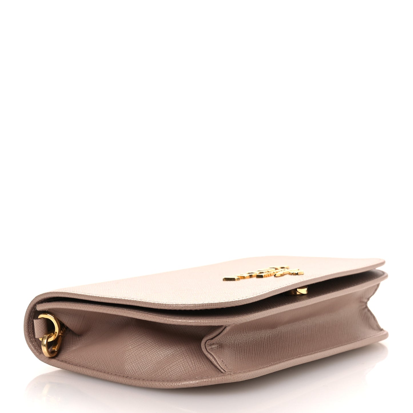 Saffiano Bandoliera Chain Crossbody Bag Cammeo