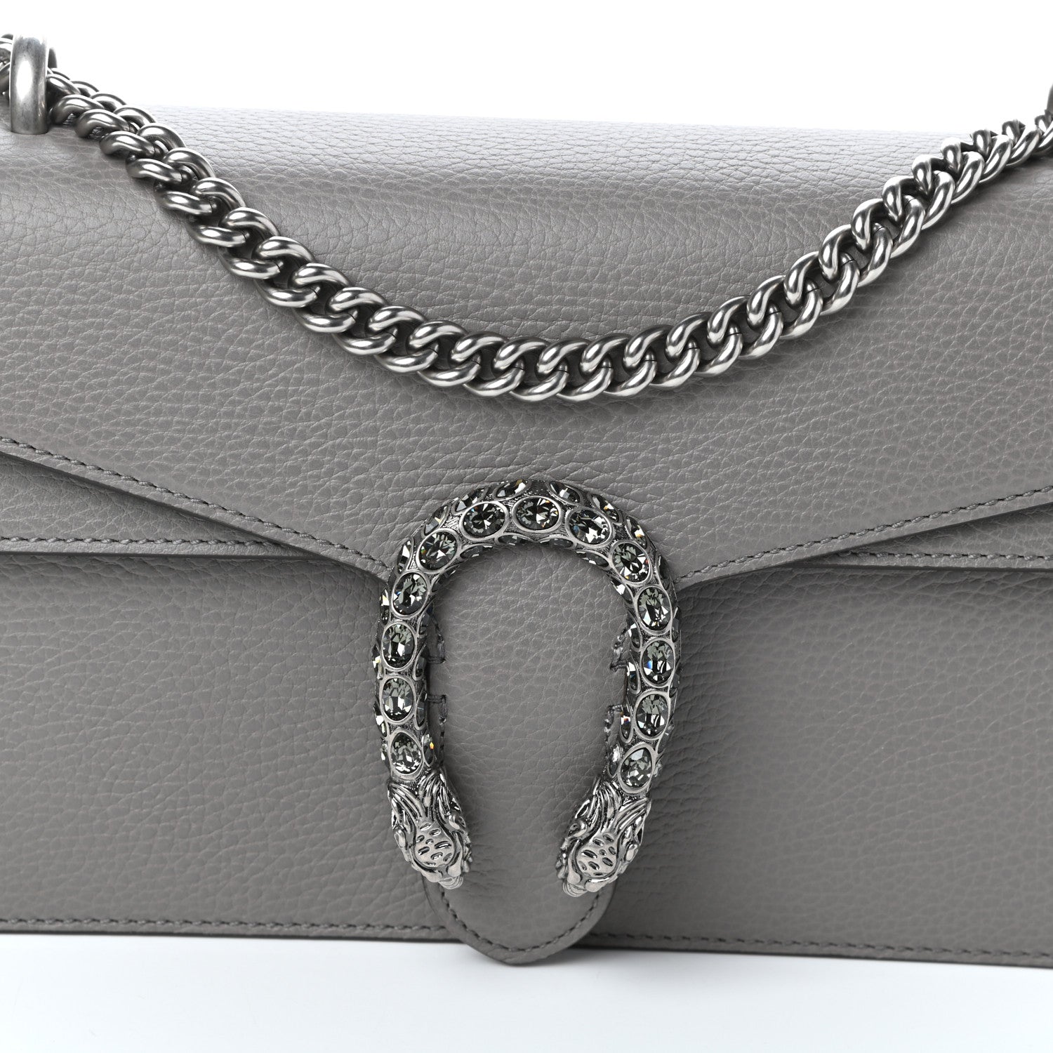 Gucci Pebbled Calfskin Small Dionysus Shoulder Bag Dusty Grey 7 of 9