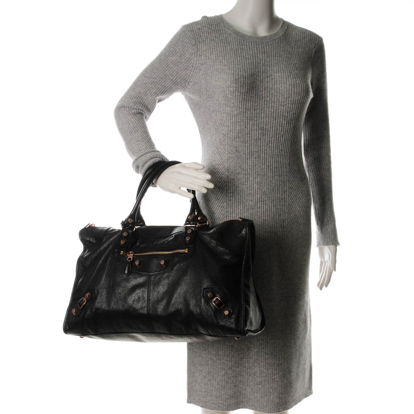Agneau Giant 12 Rose Gold Hardware Work Black
