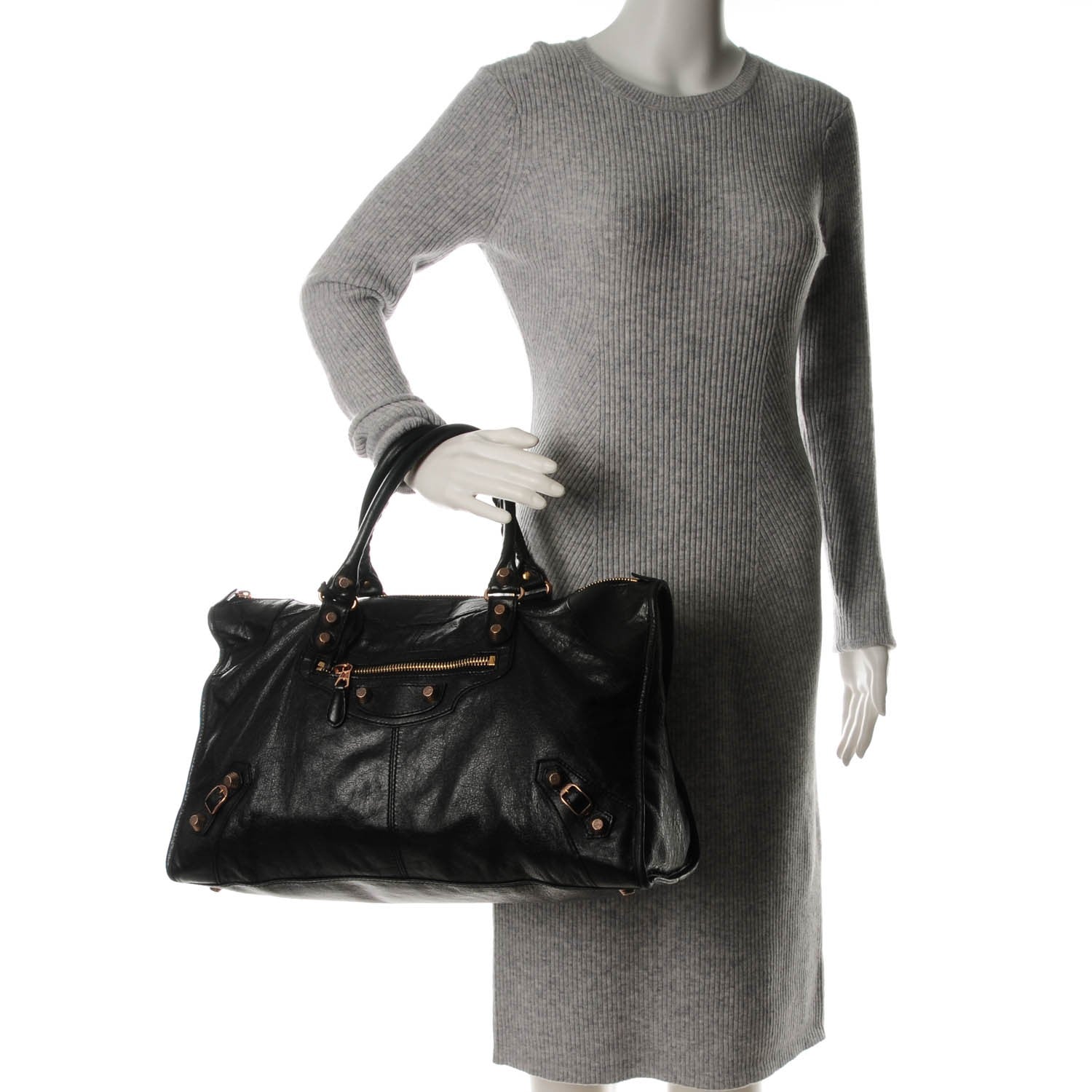 Balenciaga Agneau Giant 12 Rose Gold Hardware Work Black 2 of 7