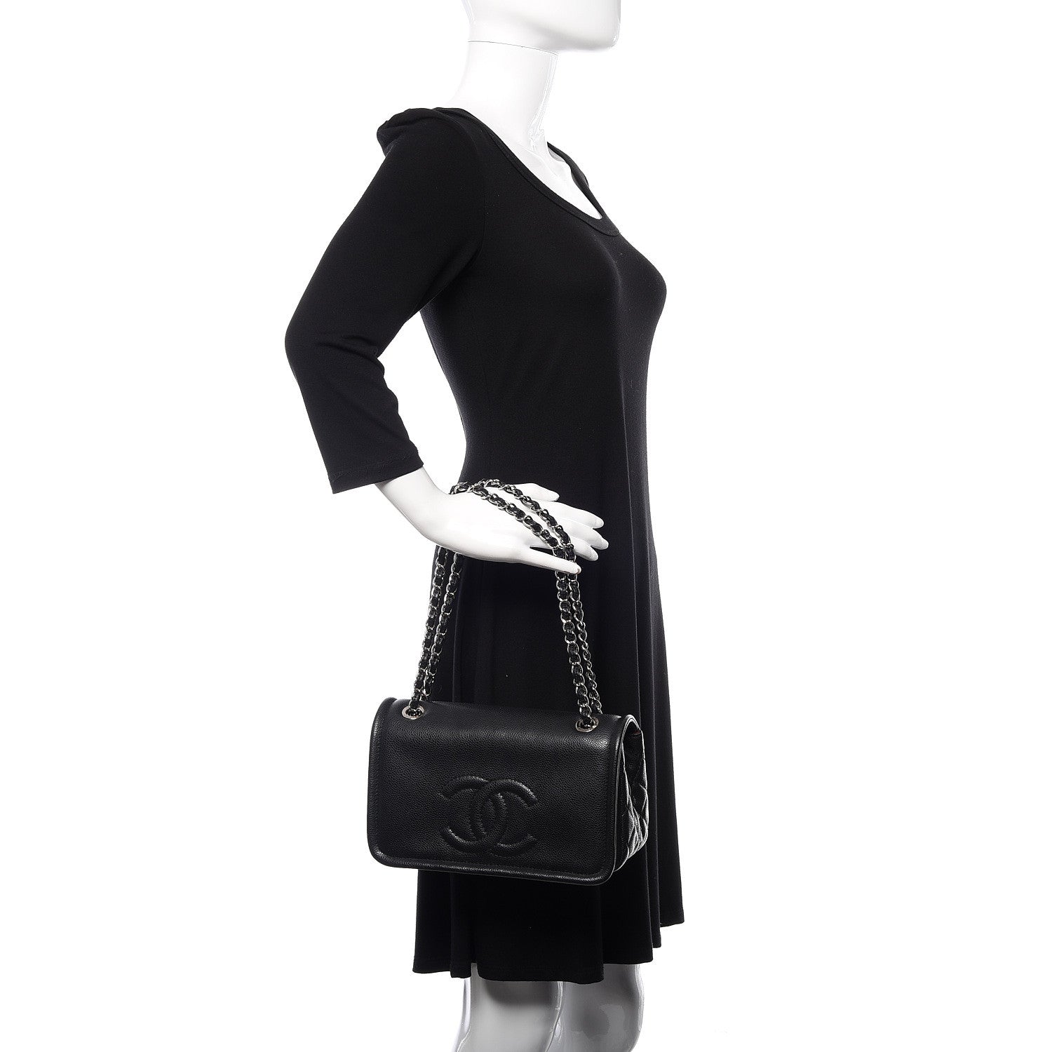 Chanel Caviar Medium Timeless CC Flap Black 2 of 16