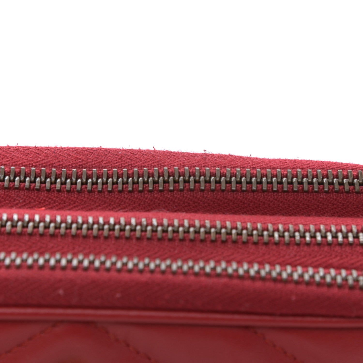 Gucci Calfskin Matelasse Mini GG Marmont Chain Crossbody Bag Hibiscus Red 11 of 13