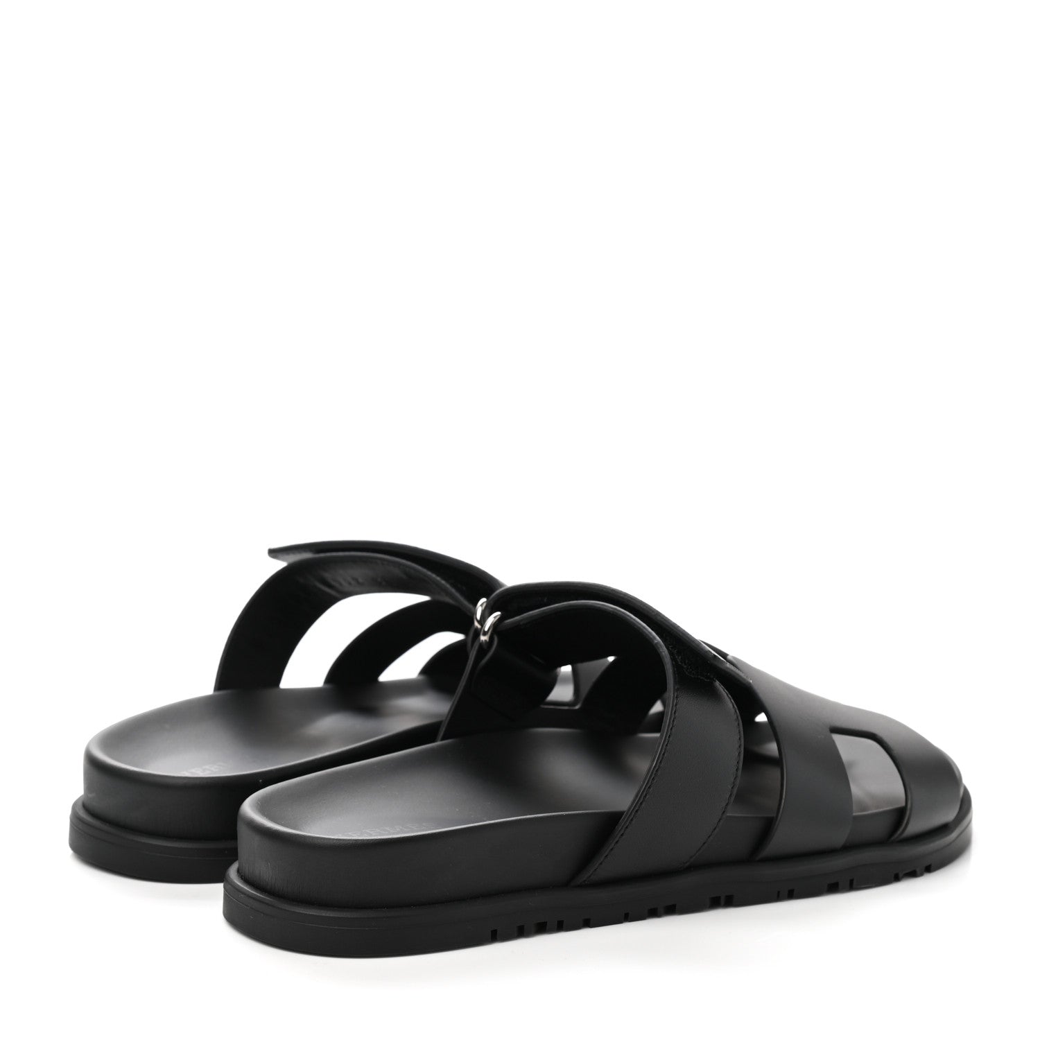Hermes Calfskin Womens Chypre Sandals 38 Black 4 of 9