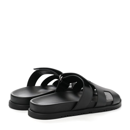 Hermes Calfskin Womens Chypre Sandals 38 Black 4 of 9