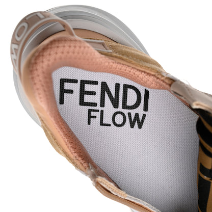 Fendi Nylon Suede Transparent Fendi Flow Low Top Sneakers 40 Light Rose 6 of 11