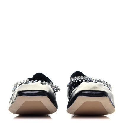 Jimmy Choo Lambskin Crystal Gai Flats 39 Black 3 of 16