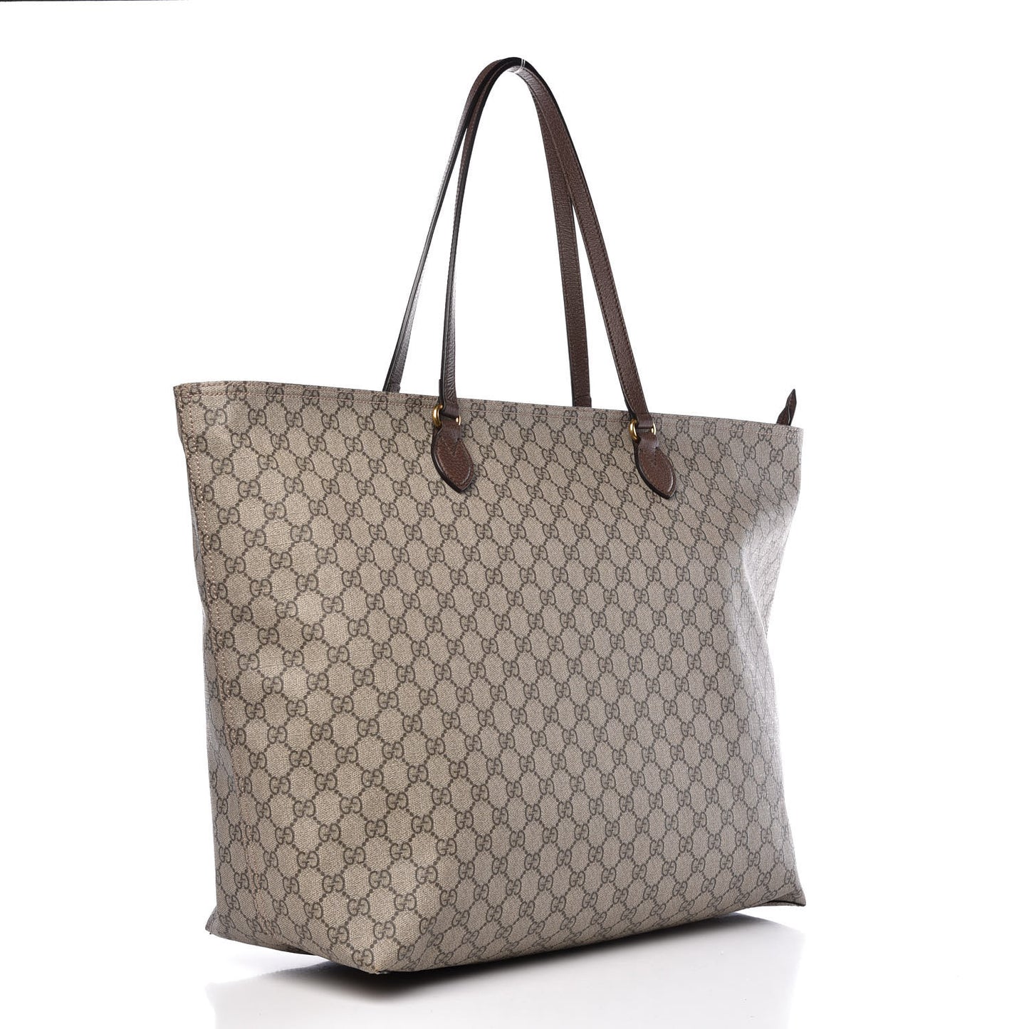 GG Supreme Monogram Large Ophidia Shopping Tote Brown