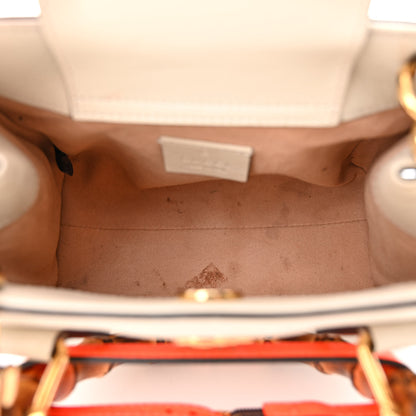 Gucci Wonka Grain Calfskin Mini Diana Tote Bag Mystic White Orange Fluo 5 of 15