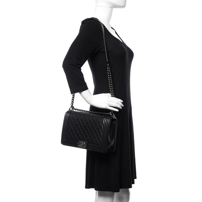 Chanel Lambskin Quilted New Medium Boy Flap Black 2 of 11