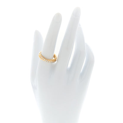 David Yurman 18K Yellow Gold Diamond 5mm Crossover Two Row Ring 56 7.75 2 of 4
