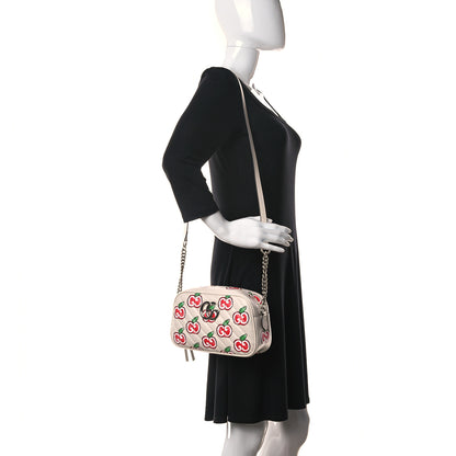 Gucci Calfskin Matelasse Diagonal GG Apple Small GG Marmont Chain Shoulder Bag Ivory 2 of 12