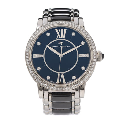 David Yurman Stainless Steel Ceramic Diamond Bezel 38mm Classic Quartz Watch Black 1 of 5