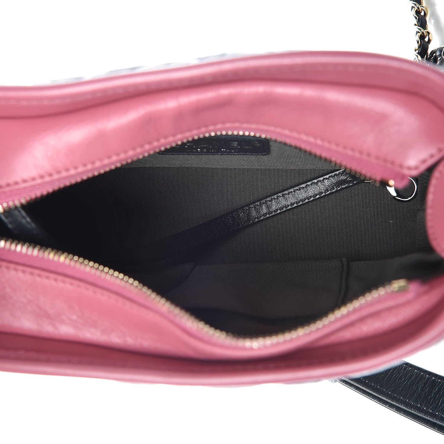 Chanel Aged Calfskin Chevron Quilted Small Gabrielle Hobo Dark Pink Navy 7 of 12