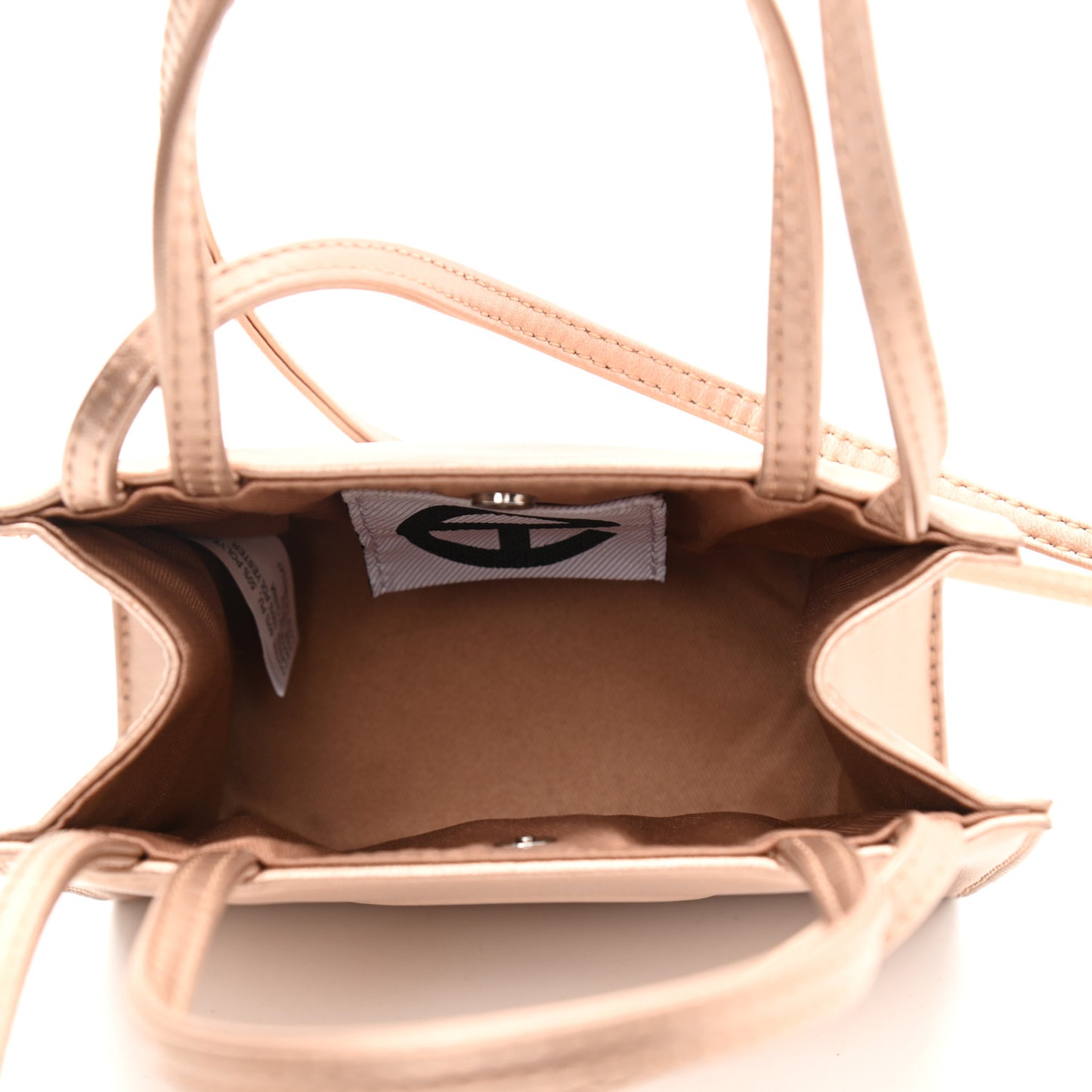 Metallic Vegan Leather Small Shopping Bag Copper