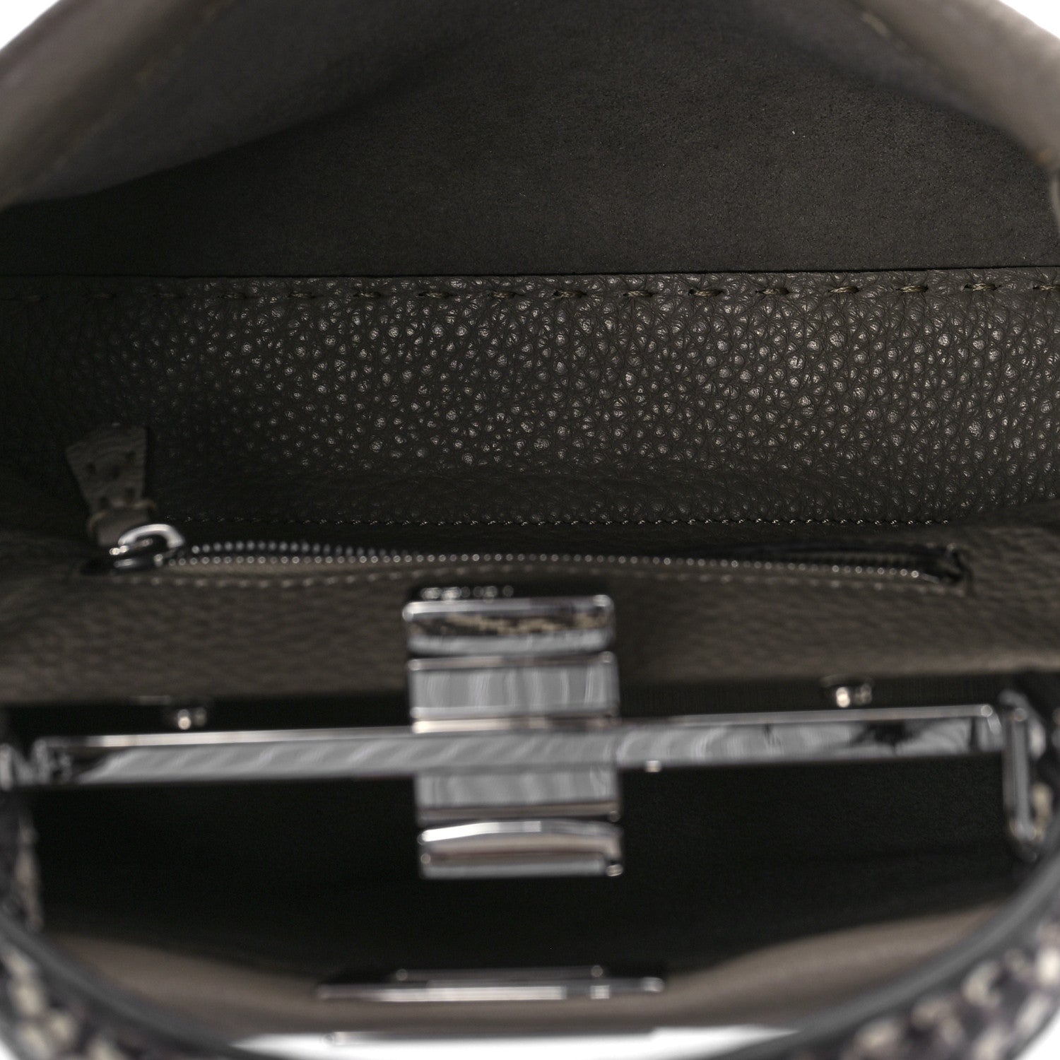 Fendi Cuoio Romano Snakeskin Selleria Mini Peekaboo Iconic Satchel Corda White 5 of 9