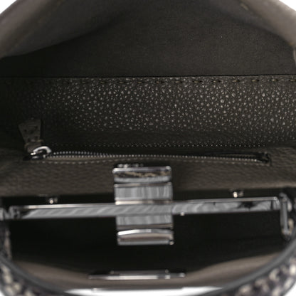 Fendi Cuoio Romano Snakeskin Selleria Mini Peekaboo Iconic Satchel Corda White 5 of 9