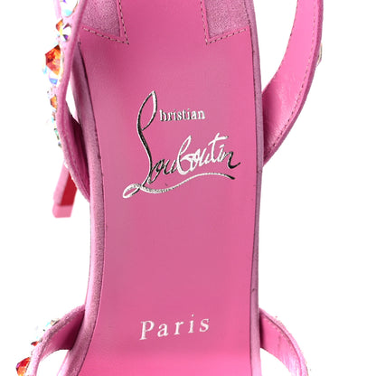 Christian Louboutin Veau Velours Crystal Embellished Emilie 10 Sandals 39.5 Pink 7 of 7