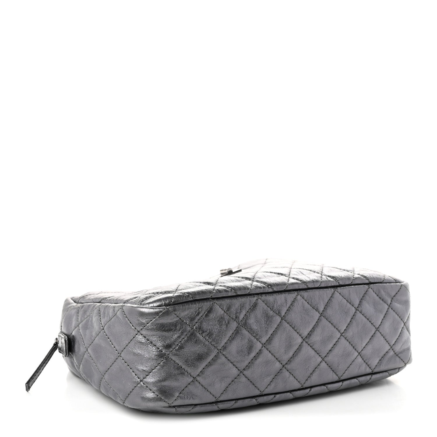 Chanel Metallic Aged Calfskin Quilted Medium Reissue Camera Case Dark Silver 3 of 9