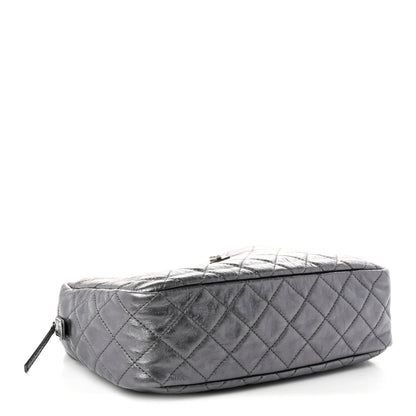 Chanel Metallic Aged Calfskin Quilted Medium Reissue Camera Case Dark Silver 3 of 9
