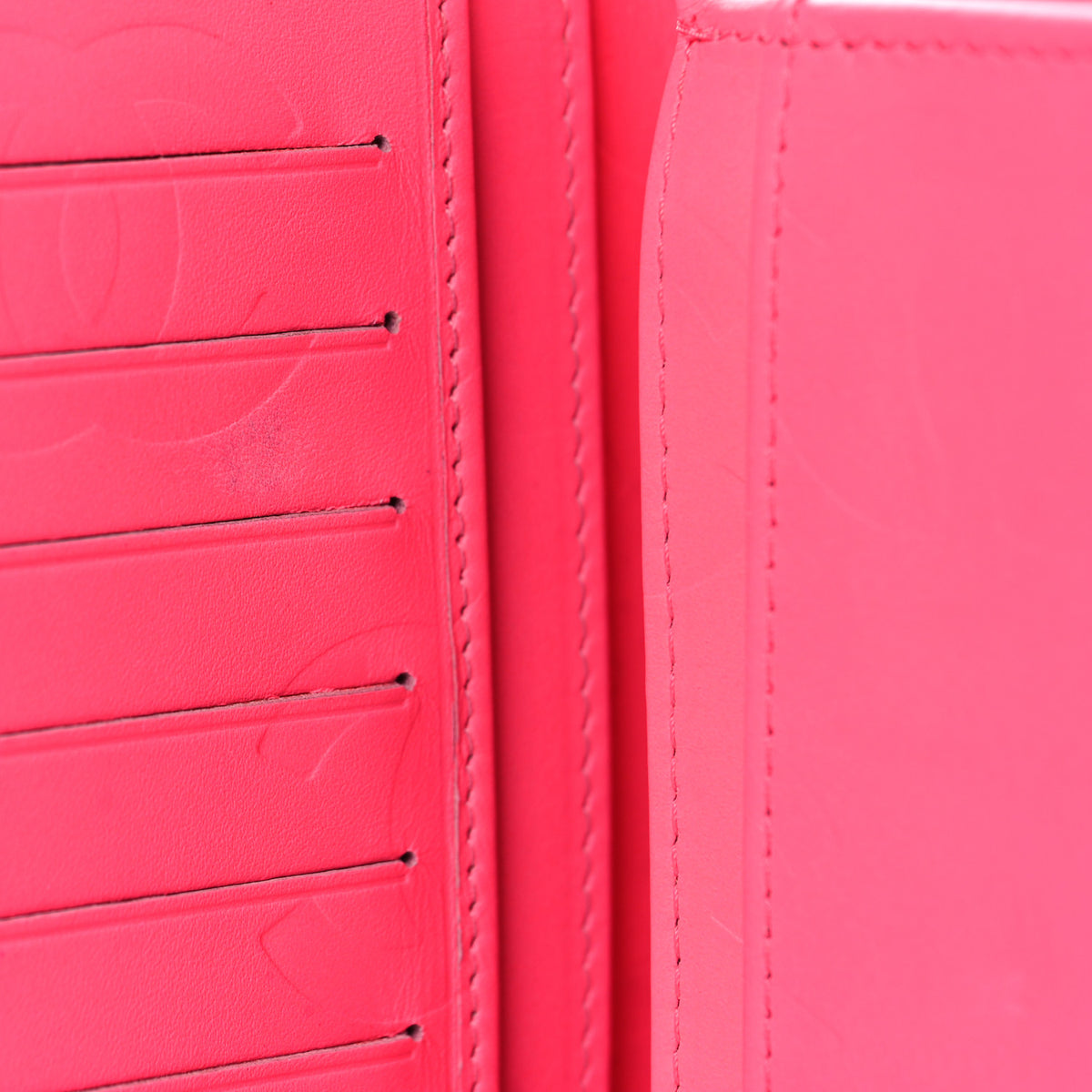 Calfskin Quilted Cambon Yen Wallet Black