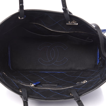 Chanel Grained Calfskin Shopping Fever Tote Blue 8 of 10