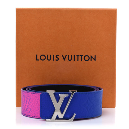 Louis Vuitton Taurillon Illusion 40mm LV Initiales Reversible Belt 95 38 Bleu Rose 7 of 7