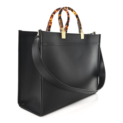 Fendi Vitello King Plexiglass Medium Fendi Sunshine Shopper Tote Black 3 of 10