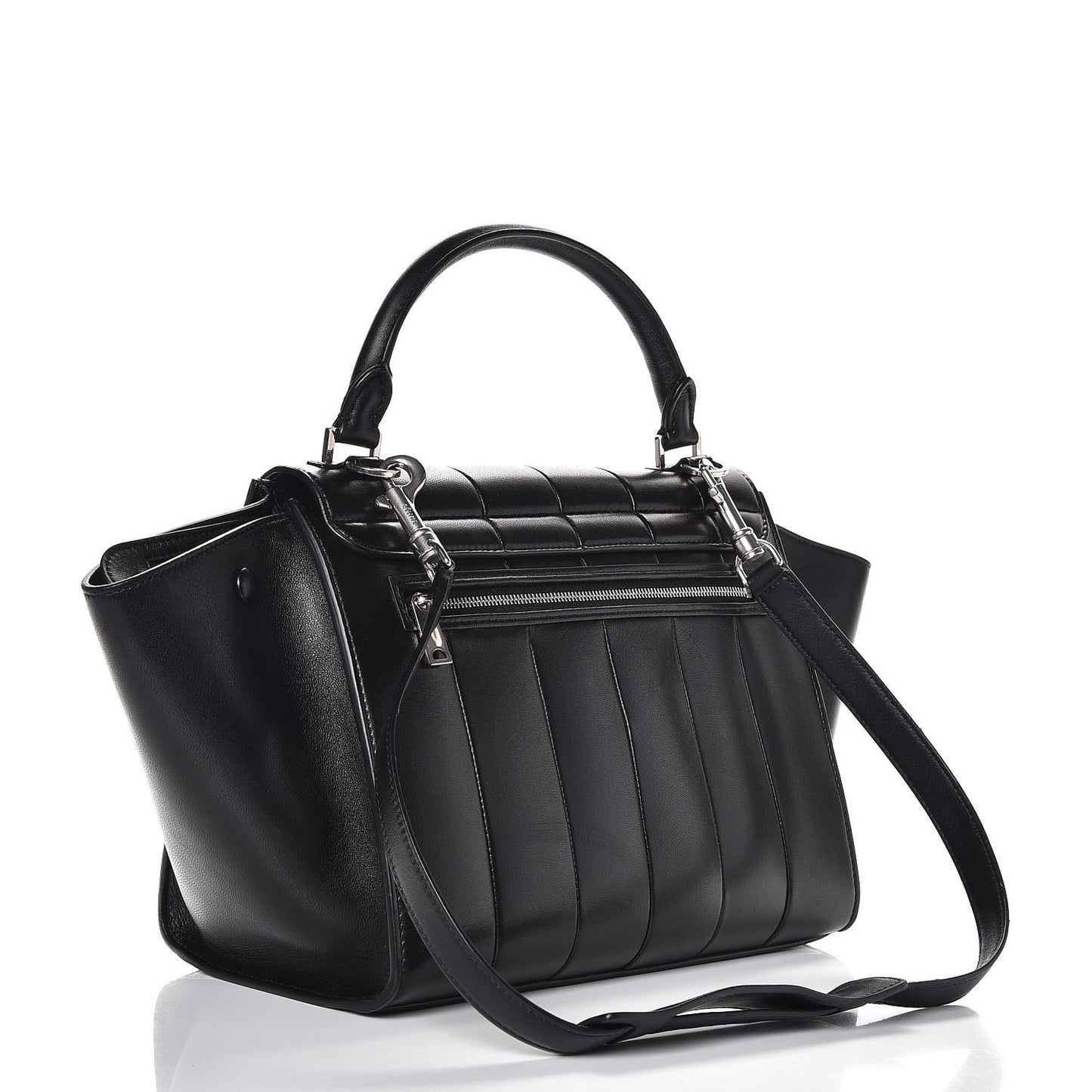Lambskin Quilted Small Trapeze Black
